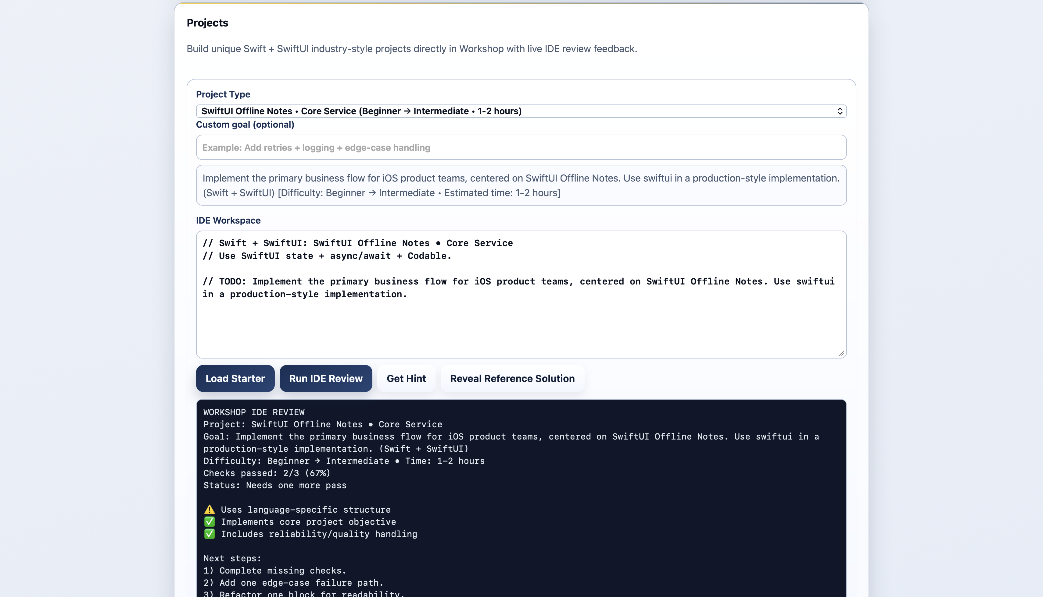 LearnToCode Projects overview